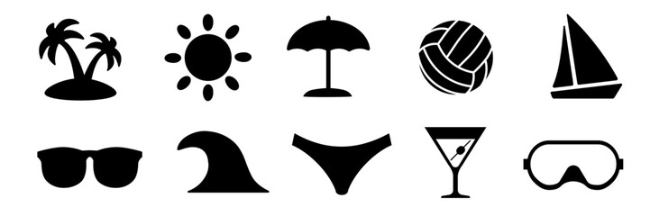Summer icon. Vacation icon set
