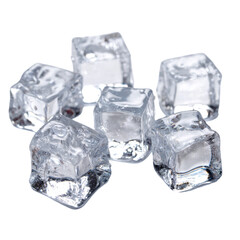 Fototapeta premium High-quality ice cubes illustration with realistic texture on a transparent background. Perfect for refreshing drink visuals, food projects, cocktails, and summer themes.