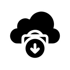 Cloud Storage Data Icon Silhouette Vector Illustration on Transparent Background PNG Image  