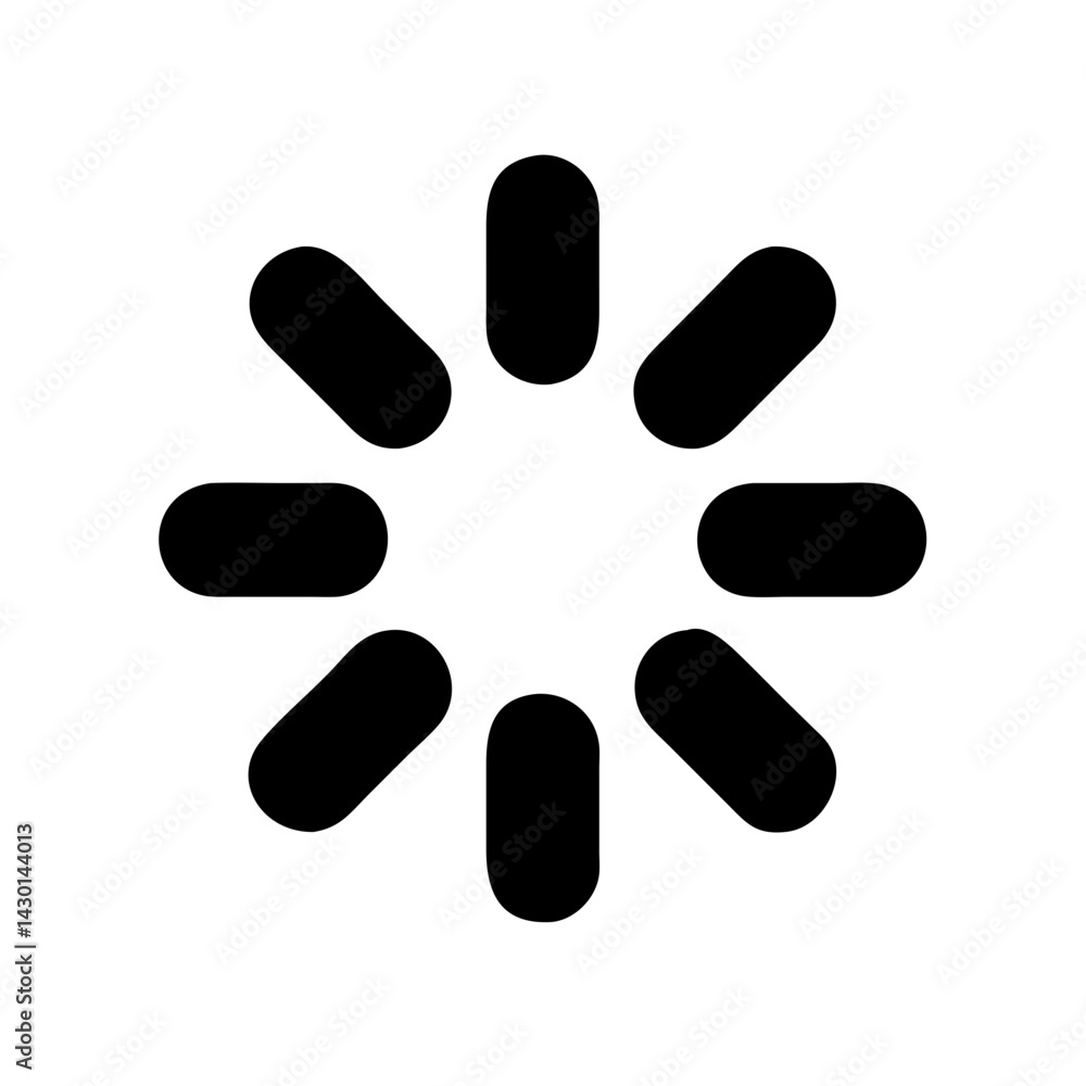 Aufkleber loading spinner sync icon silhouette vector illustration on transparent background png image