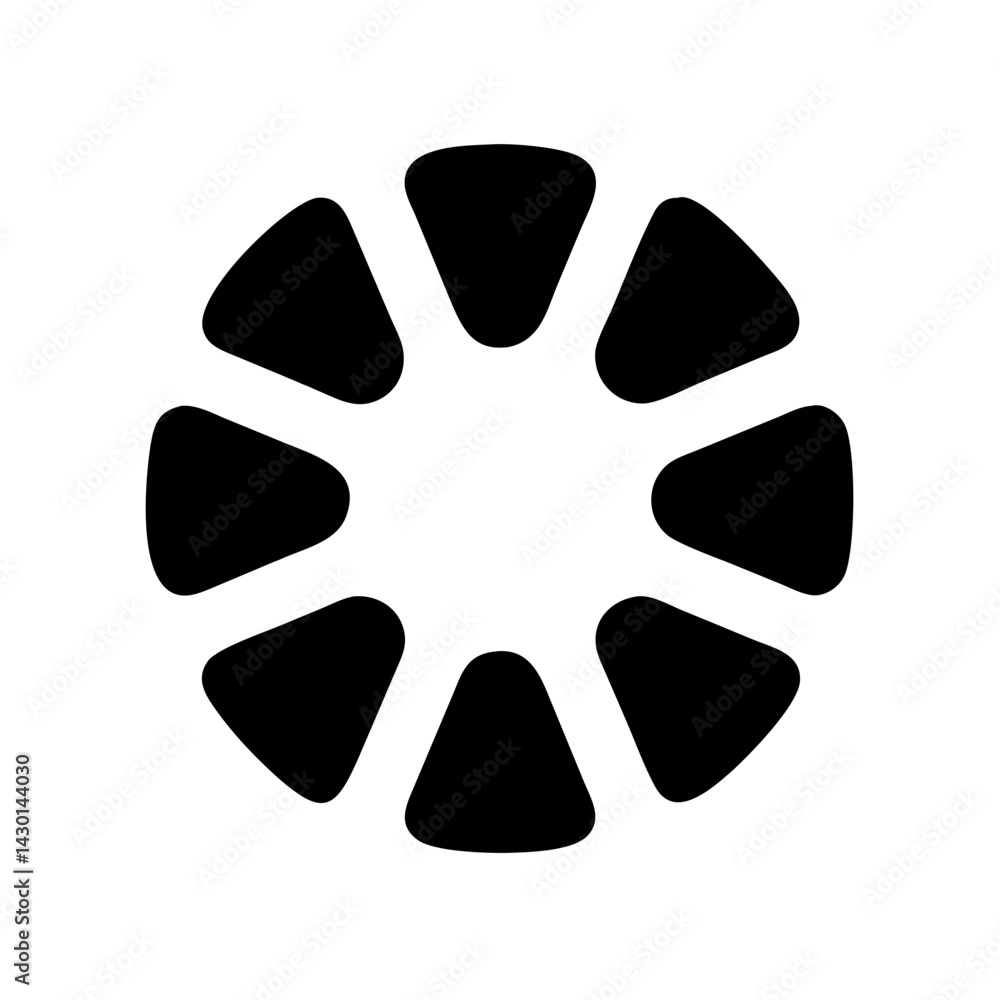 Poster loading spinner circle icon silhouette vector illustration on transparent background png image