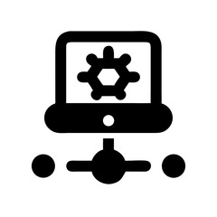 Machine Learning Model Icon Silhouette Vector Illustration on Transparent Background PNG Image  