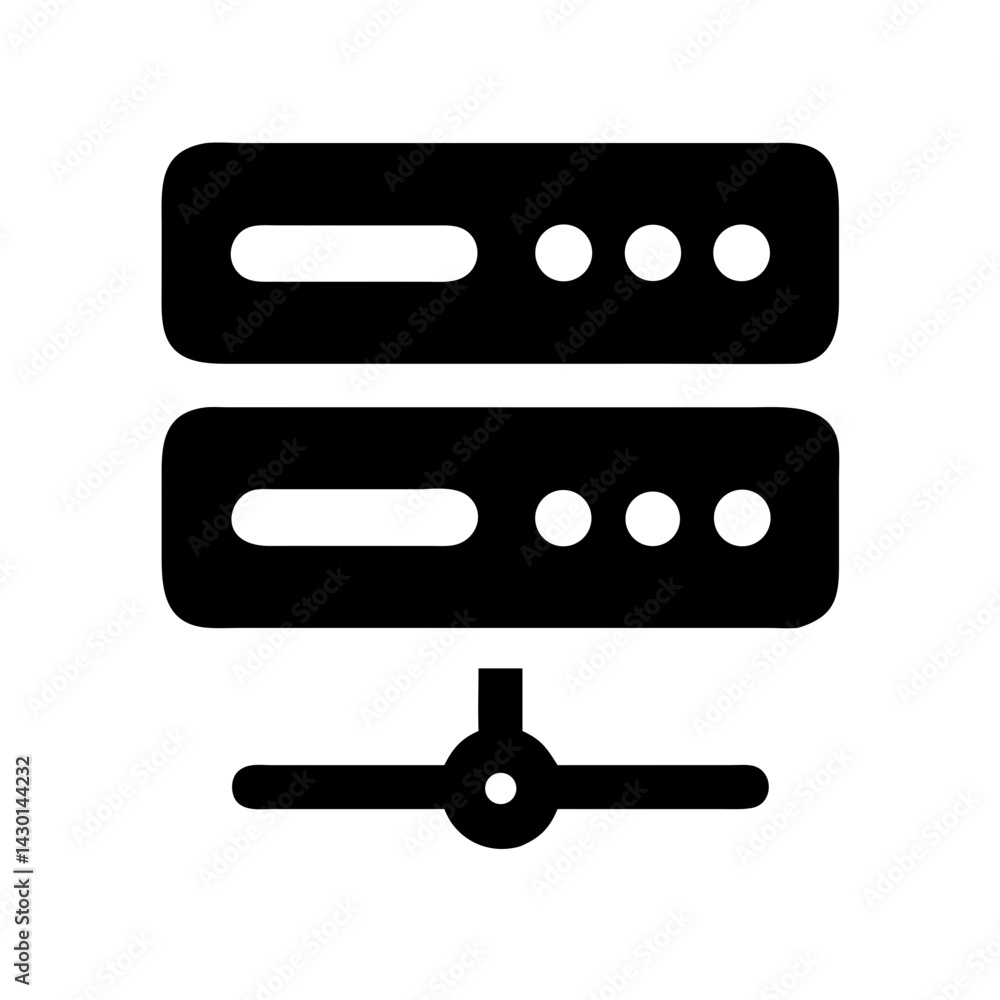 Poster server hosting access icon silhouette vector illustration on transparent background png image