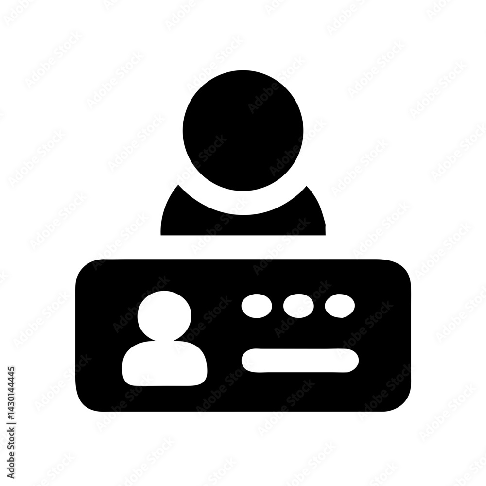 Poster user authentication lock icon silhouette vector illustration on transparent background png image