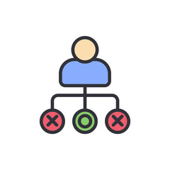 Fototapeta premium User choice colored icons, minimalist vector illustration ,simple transparent graphic element .Isolated on white background