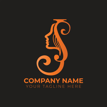SJ beauty logo design template