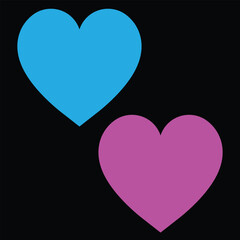 Heart symbol on black background for Valentine or Romantic Celebration