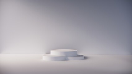 Fototapeta premium minimalist podium in white, trendy and contemporary. 3d