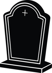 Headstone Silhouette Vector | Grave Marker, Tomb Symbol & Memorial