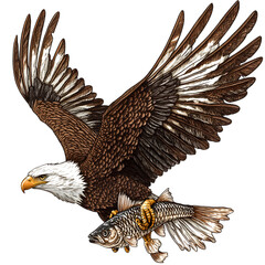 Majestic Bald Eagle in Flight transparent background