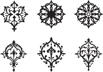 A set of elements, symbols, ornaments, mandalas. Hand drawn vector illustration