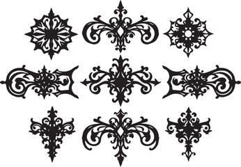 A set of elements, symbols, ornaments, mandalas. Hand drawn vector illustration