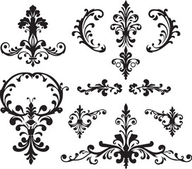 A set of elements, symbols, ornaments, mandalas. Hand drawn vector illustration