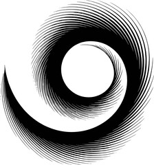 Abstract vortex of black lines creates a hypnotic spiral design