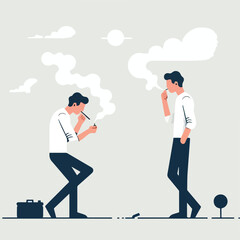 vector image of a person smoking
