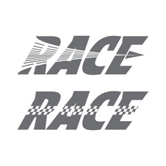 Race text logo design