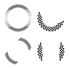 Circle black checkered patterns