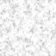seamless gentle vector paisley print with ethnic paisley and flowers pattern, allover composition. Detailed beautiful paisleys with floral motives in black and white.