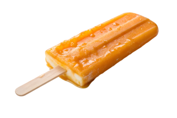 Red popsicle ice cream on transparent background 