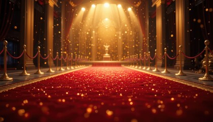 Golden Carpet Lights in Elegant Theater