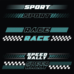 Bold text decals blue set