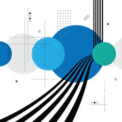 Abstract geometric circle lines design