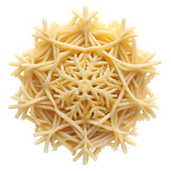 Fototapeta premium Top View Snowflake Vermicelli Food Isolated On White Background