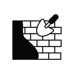 Wall Construction icon vector stock illustration