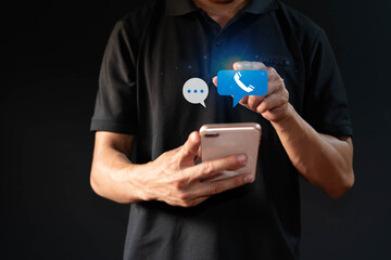 A person holding a smartphone with a floating phone icon, symbolizing communication, mobile technology, and the role of apps in staying connected in the digital age.