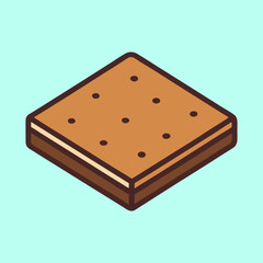 vector illustration of brownie square