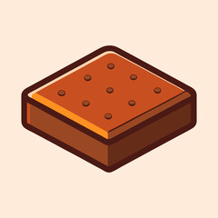vector illustration of brownie square