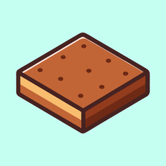 vector illustration of brownie square