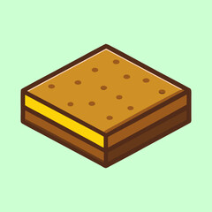 vector illustration of brownie square