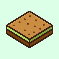 vector illustration of brownie square