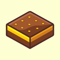 vector illustration of brownie square