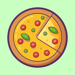 vector illustration of cheese pizza