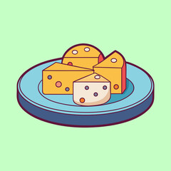 vector illustration of cheese platter