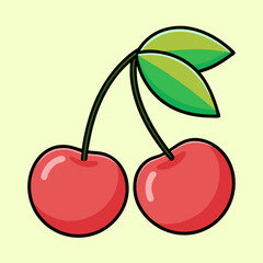vector illustration of cherries