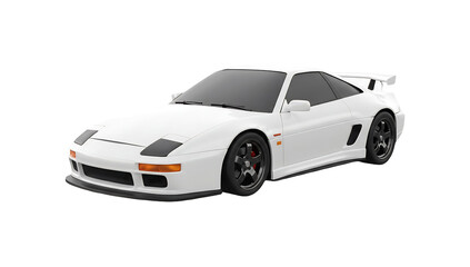 Fototapeta premium 白く輝くスポーツカー、躍動感あふれるデザイン