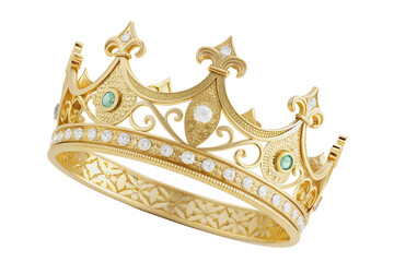 Ornate Gold Crown with Emeralds and Pearls © Kamala Arts