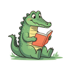 Cute Crocodile Waving Hand Cartoon Vector Icon Illustration. Animal Nature Icon Concept Isolated