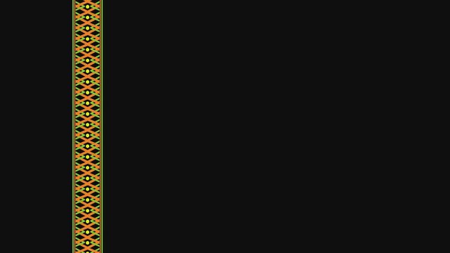 Ukrainian pattern. Ukrainian embroidery. Dark background and yellow pattern