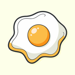 Stylized vector image of a fried egg with a bright yellow yolk