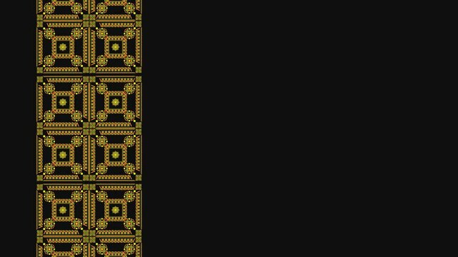 Ukrainian pattern. Ukrainian embroidery. Dark background and yellow pattern