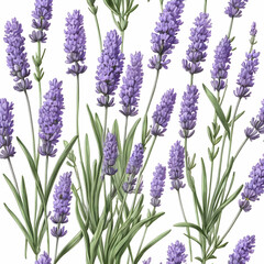 Fototapeta premium botanical sketch of lavender flowers for natural and minimalist design on white background