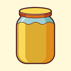 Illustration of a jar full of honey, a sweet and delicious treat