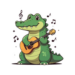 Cute Crocodile Waving Hand Cartoon Vector Icon Illustration. Animal Nature Icon Concept Isolated