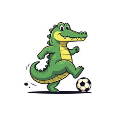 Cute Crocodile Waving Hand Cartoon Vector Icon Illustration. Animal Nature Icon Concept Isolated