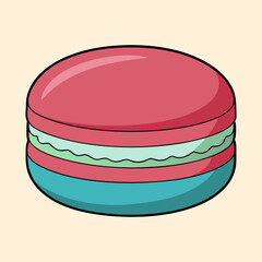 A Vibrant and Delicious Cartoon Macaron Delightful and Sweet Treat
