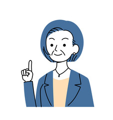 シニア世代のビジネスパーソン　指差し　イラスト素材